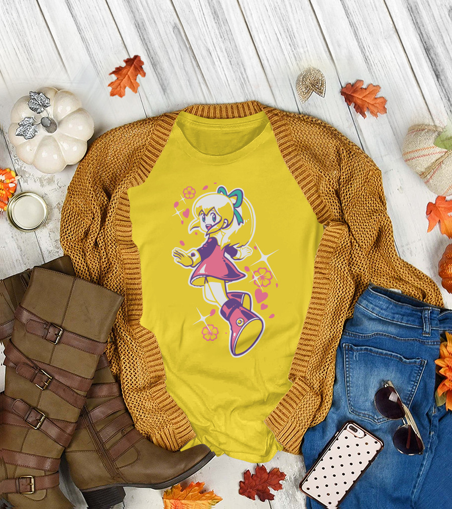 Good Luck Out There Cute Anime Girl with Flowers and Hearts T-Shirt