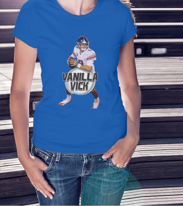 Vanilla Vick Football Quarterback Blue Jersey T-Shirt