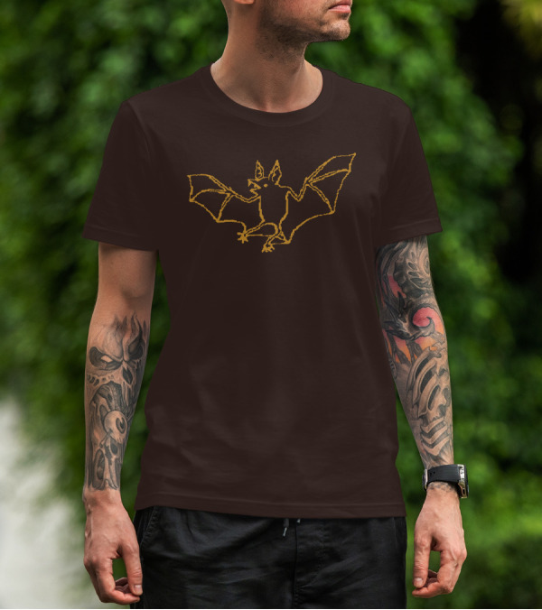 Cave Town Bat Sketch Knit T-Shirt