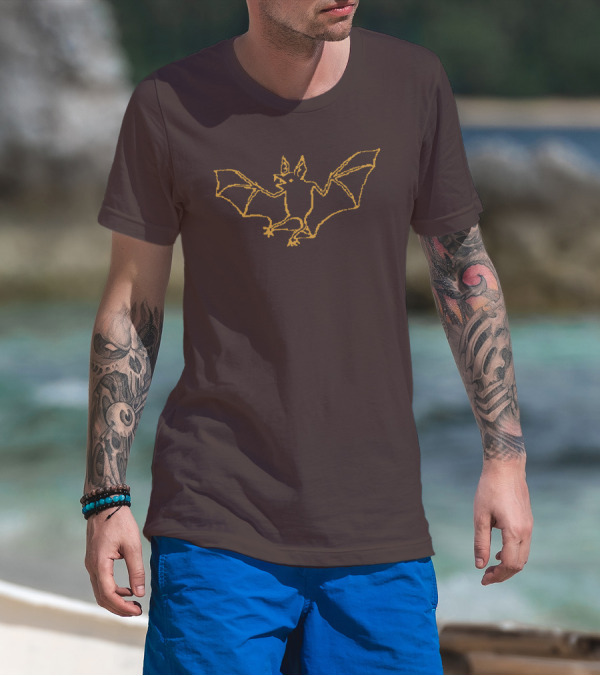 Cave Town Bat Sketch Knit T-Shirt