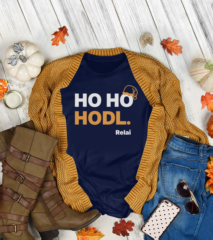 Ho Ho Hodl Relai Christmas Santa Hat Bitcoin T-Shirt