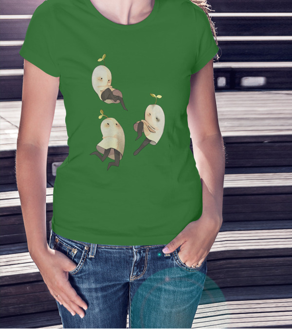 Some Silly Ghost Buddies With Sprouts And Black Tights T-Shirt
