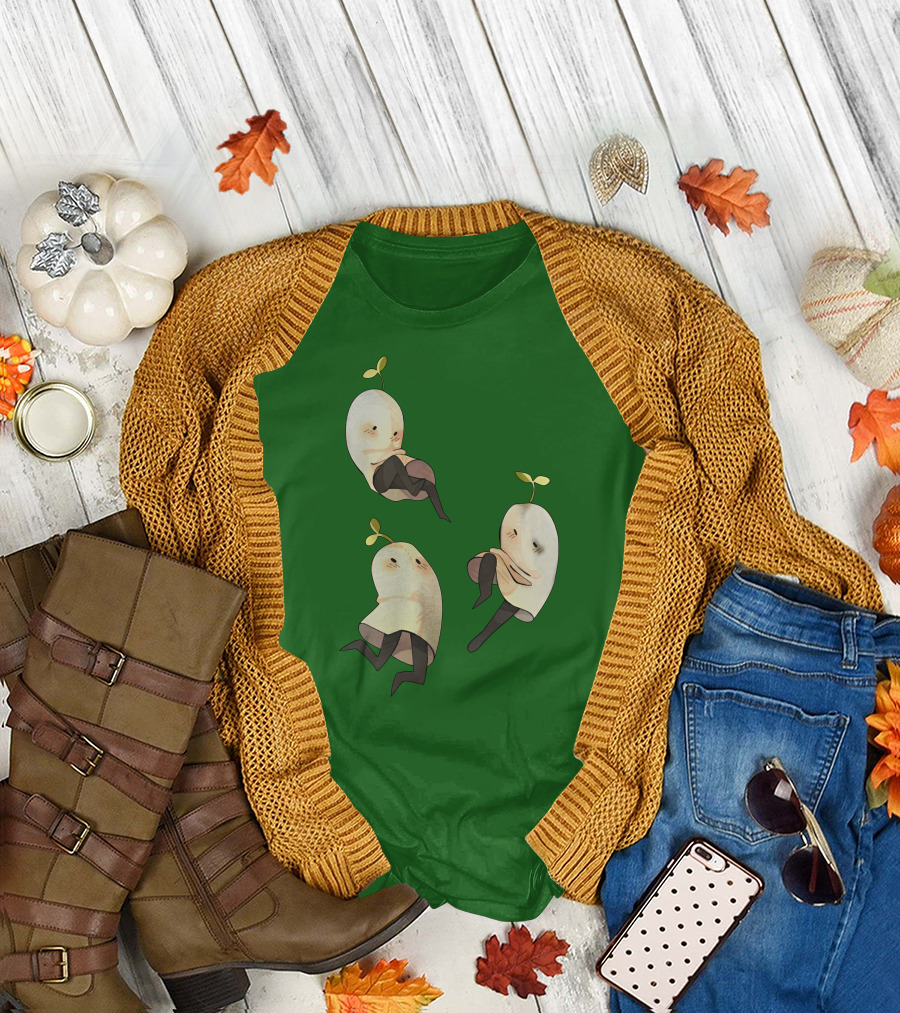 Some Silly Ghost Buddies with Sprouts and Black Tights T-Shirt