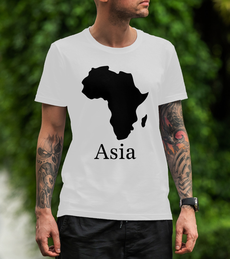 Asia Africa Map Optical Illusion T-Shirt