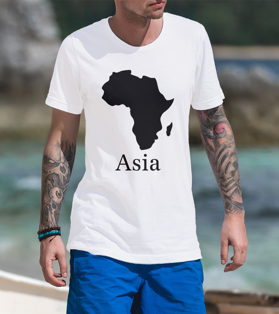 Asia Africa Map Optical Illusion T-Shirt