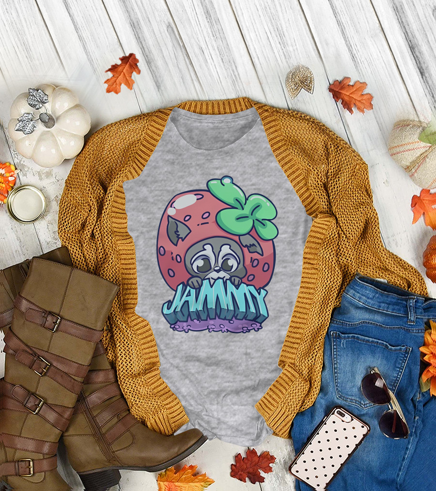 Jamplan Shop Jammin' Cute Strawberry Animal Jammy T-Shirt
