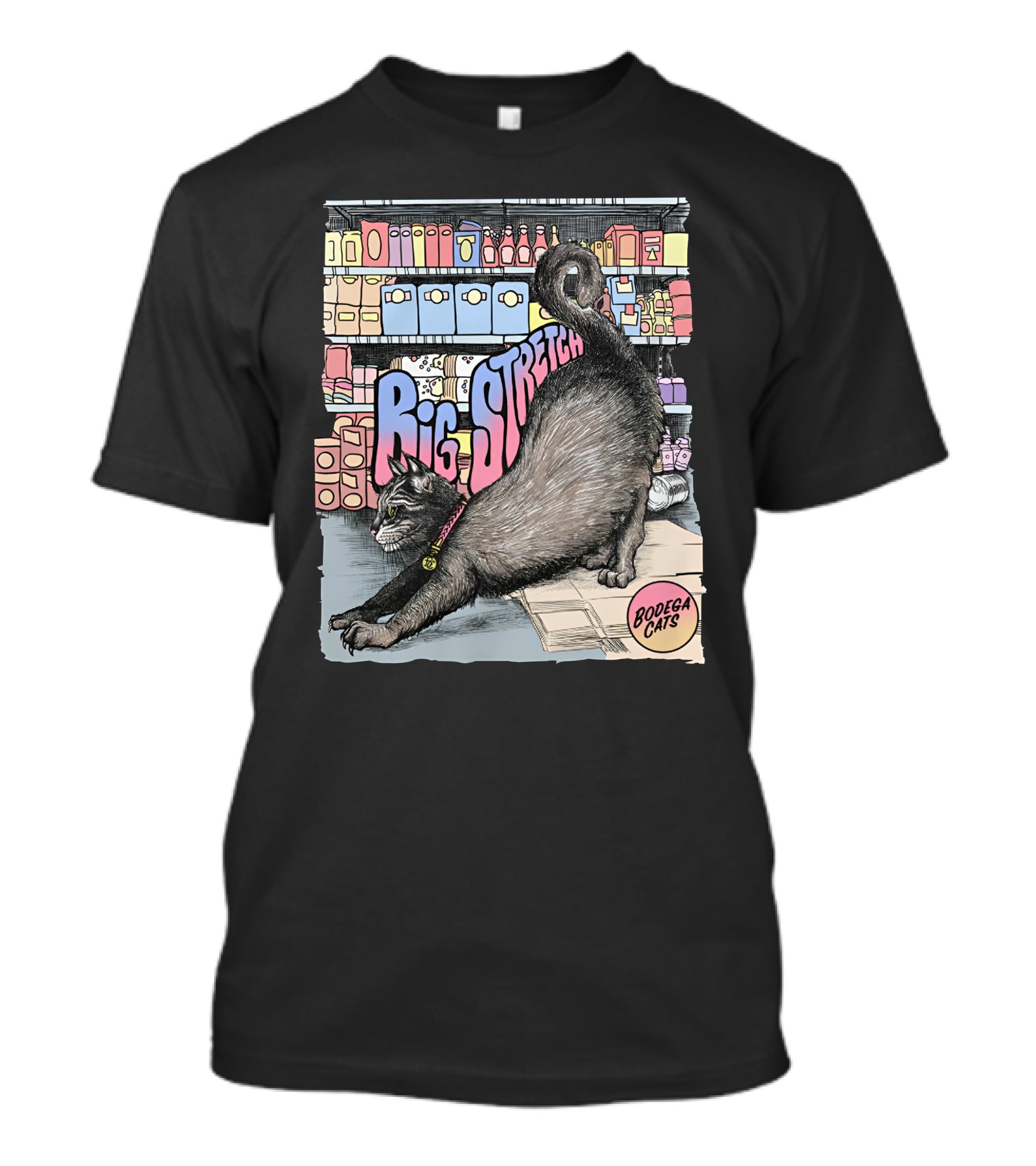 Bodega Cats Big Stretch In Grocery Aisle T-Shirt
