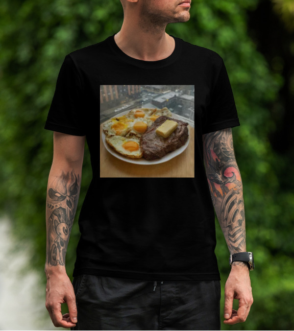 Steak And Eggs With Butter Plate T-Shirt