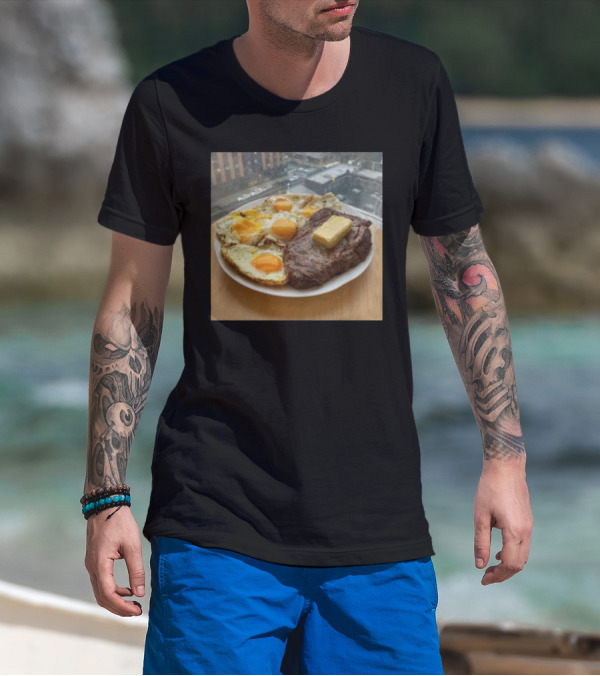 Steak And Eggs With Butter Plate T-Shirt
