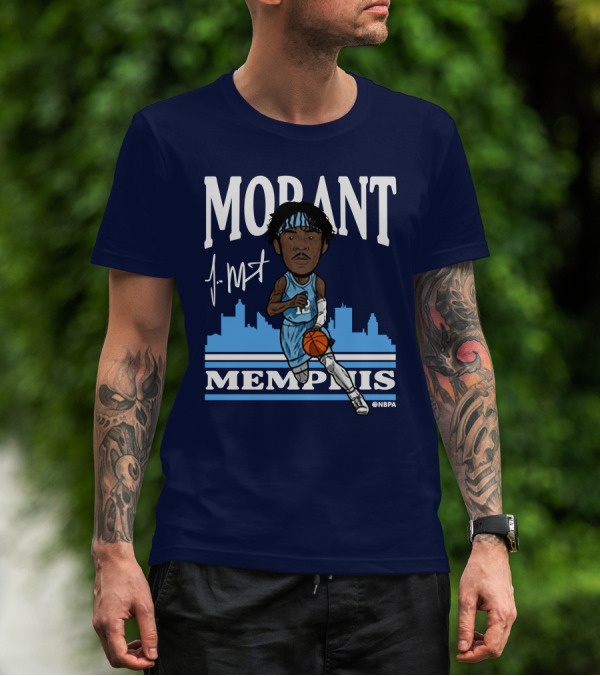Morant Memphis Basketball Skyline NBPA T-Shirt