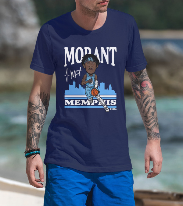 Morant Memphis Basketball Skyline NBPA T-Shirt