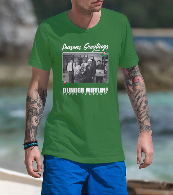 Seasons Greetings From Dunder Mifflin Paper Company Holiday Photo T-Shirt