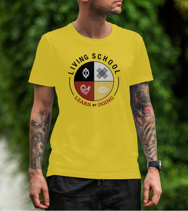 Living School Learn By Doing Emblem With Quadrant Symbols T-Shirt