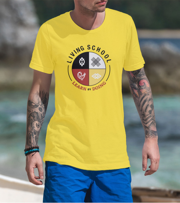 Living School Learn By Doing Emblem With Quadrant Symbols T-Shirt