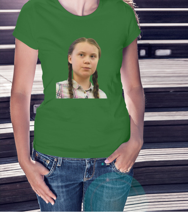 Greta’s Face Green Background T-Shirt