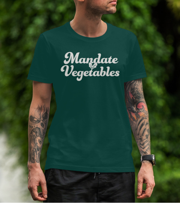Mandate Vegetables Leafy Green Text T-Shirt