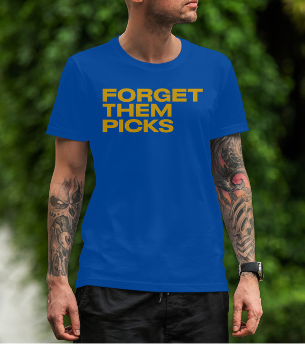 Forget Them Picks Bold Blue And Yellow T-Shirt