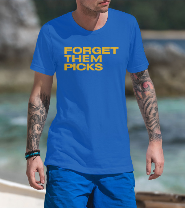 Forget Them Picks Bold Blue And Yellow T-Shirt