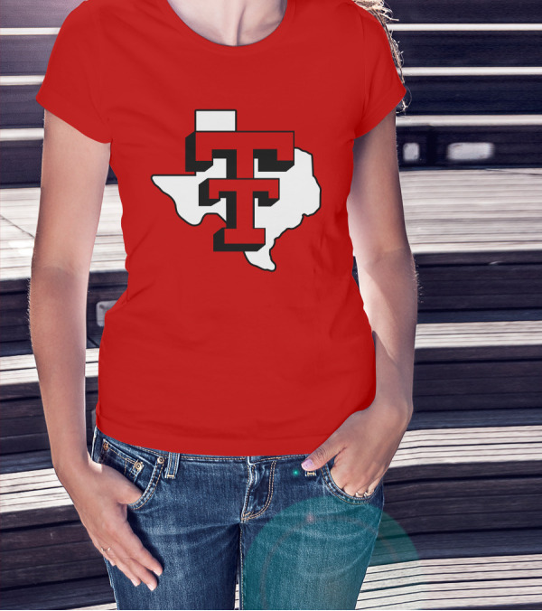 Texas Tech Red Raiders Double T Texas Outline T-Shirt