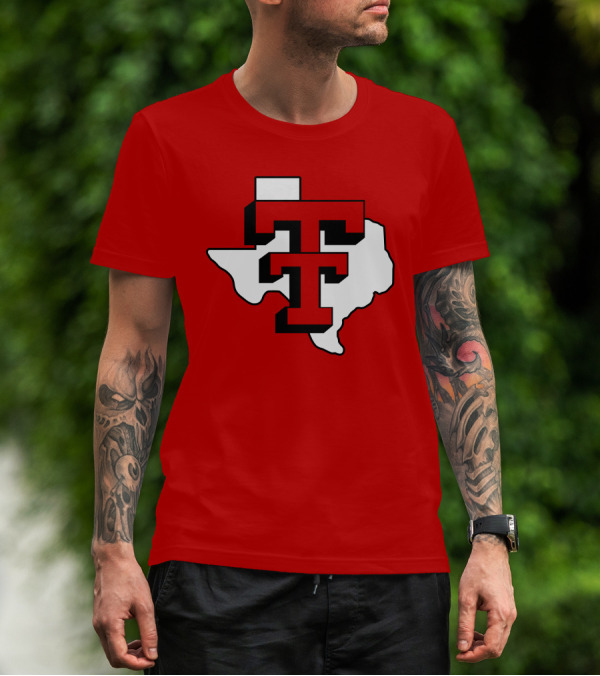 Texas Tech Red Raiders Double T Texas Outline T-Shirt