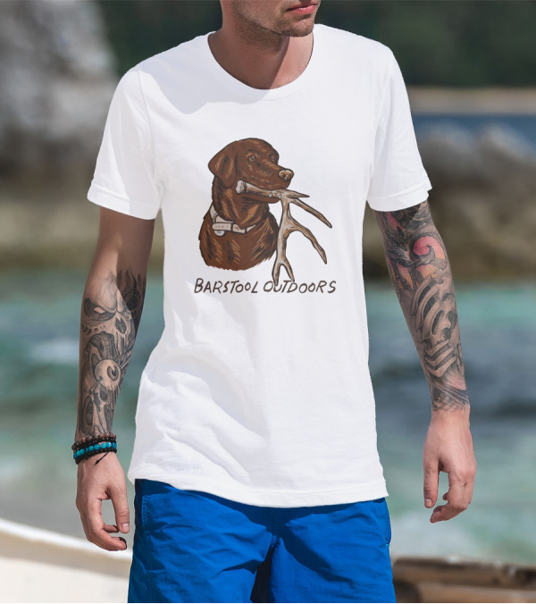 Outdoors Shed Hunting Dog With Antler T-Shirt
