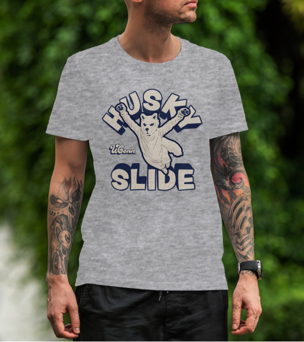 Husky UConn Slide Jumping Mascot T-Shirt