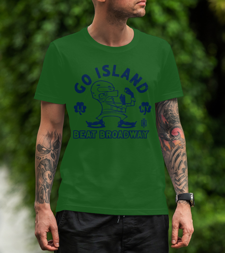 Go Island Beat Broadway NY LI Helmets Yes Men Outfitters T-Shirt