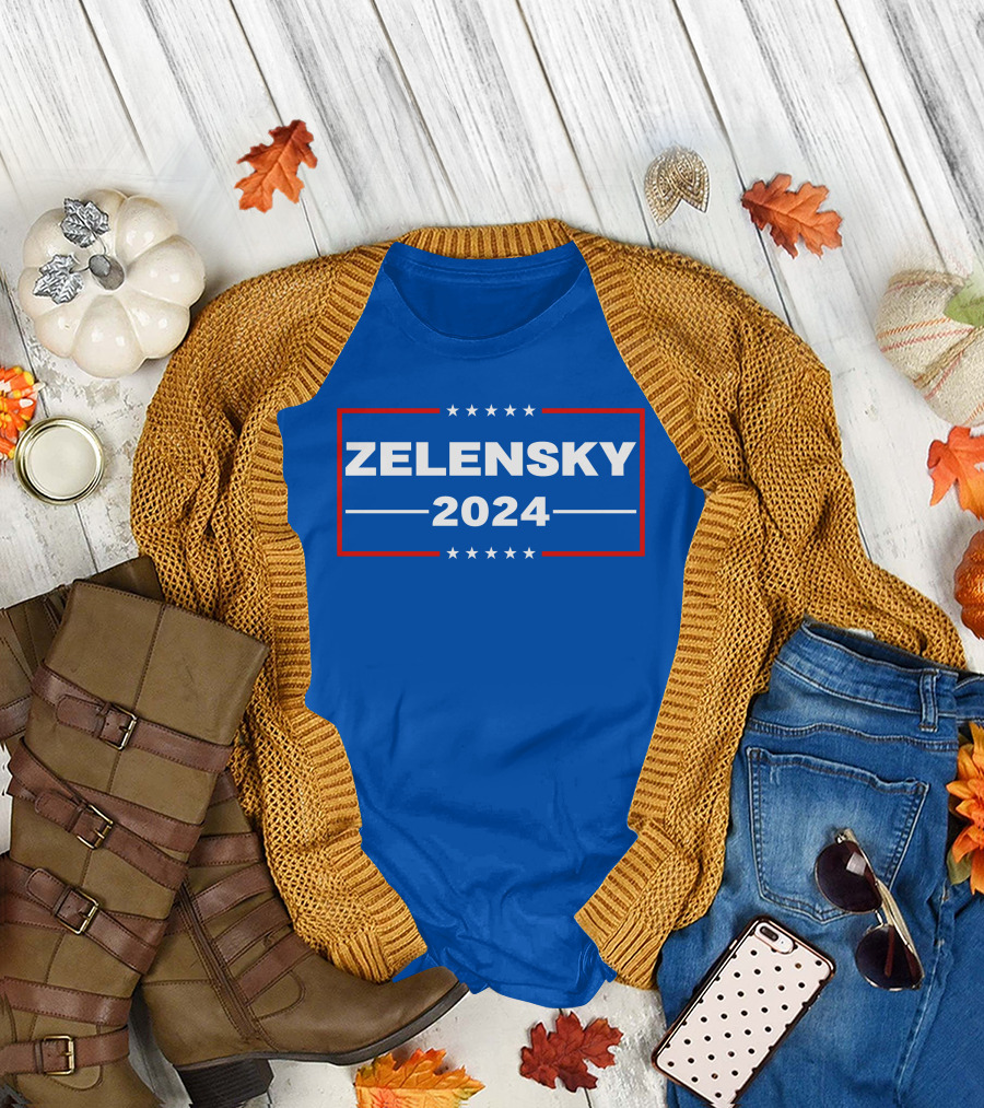 Zelensky 2024 Stars and Stripes Blue T-Shirt
