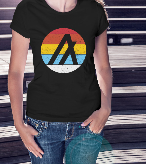 Retro Stripe Circle Logo Vintage Algorand Crypto T-Shirt