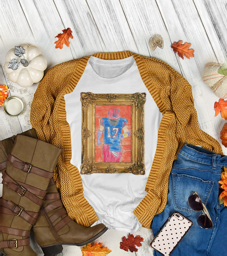 Grayson's Masterpiece 26 Store Football Art 17 in Ornate Gold Frame T-Shirt