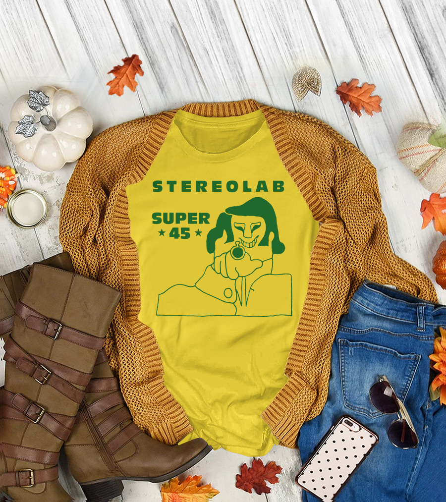 Stereolab Super 45 Abstract Green Figure with Stars T-Shirt
