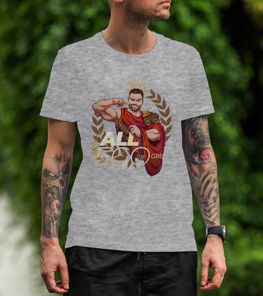 All Ego The Great Greek Warrior With Crown And Laurel Wreath T-Shirt