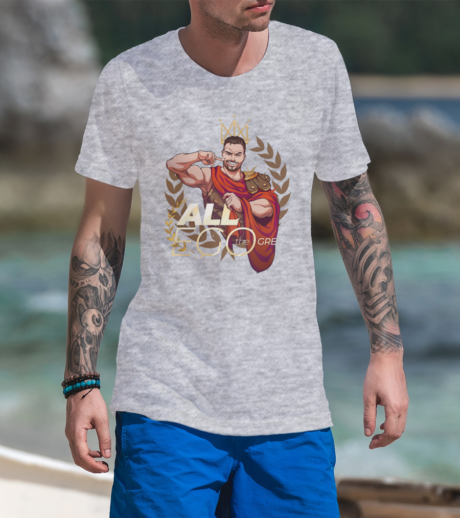 All Ego The Great Greek Warrior With Crown And Laurel Wreath T-Shirt
