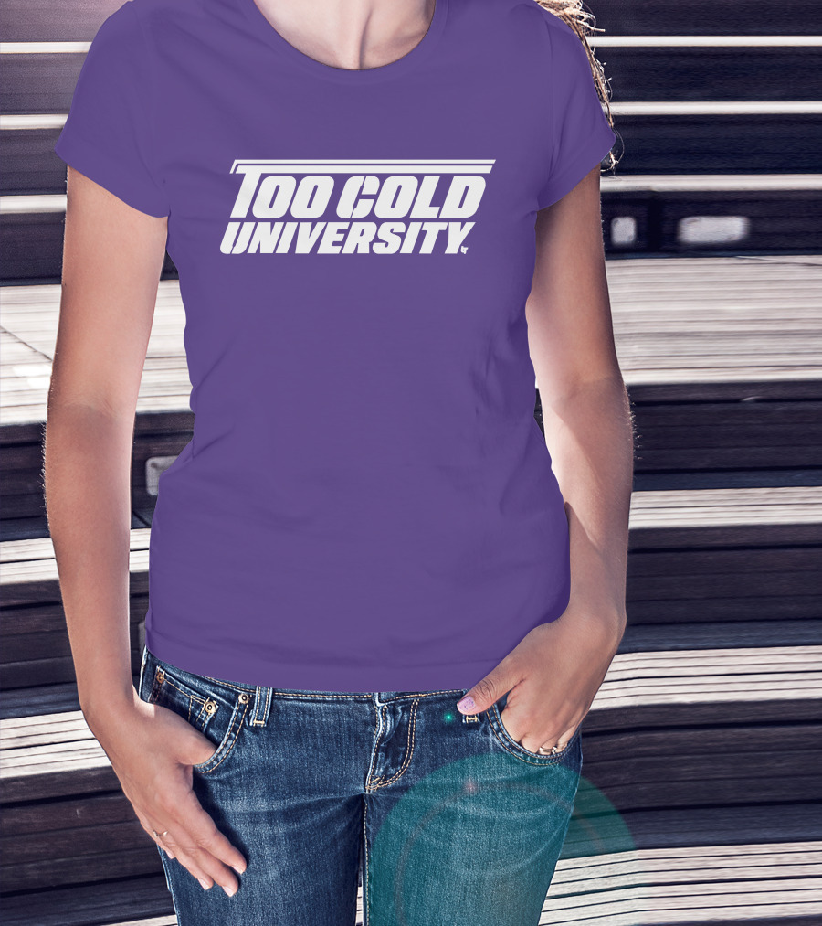 Too Cold University Vintage Style Retro Sports College T-Shirt