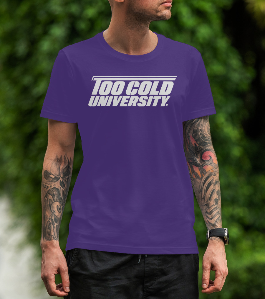 Too Cold University Vintage Style Retro Sports College T-Shirt