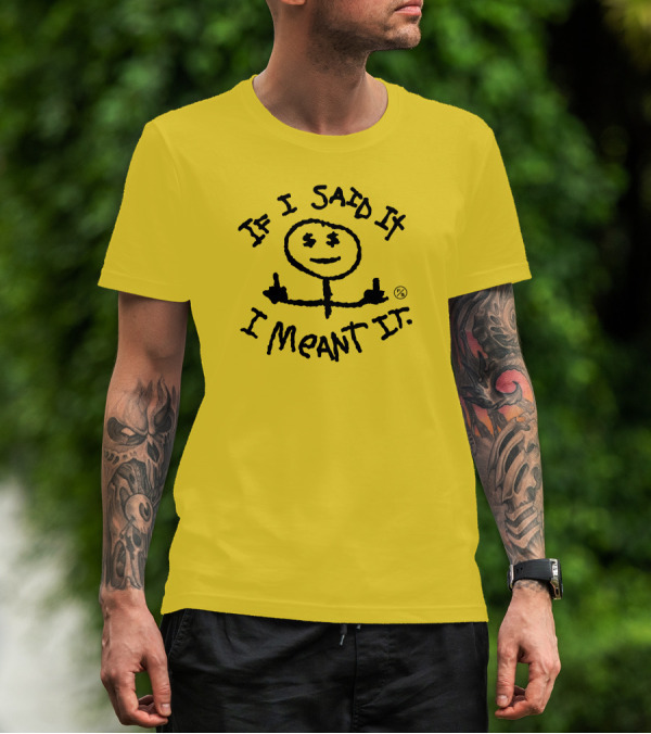 If I Said It I Meant It Stick Figure Middle Fingers Drawing T-Shirt