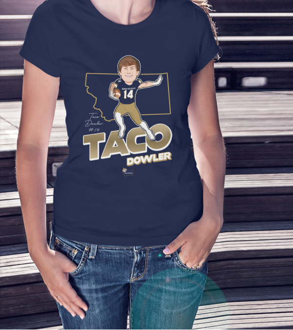 Bobcat Collective Taco Dowler #14 Montana Football T-Shirt