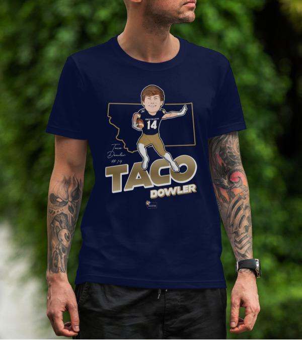 Bobcat Collective Taco Dowler #14 Montana Football T-Shirt