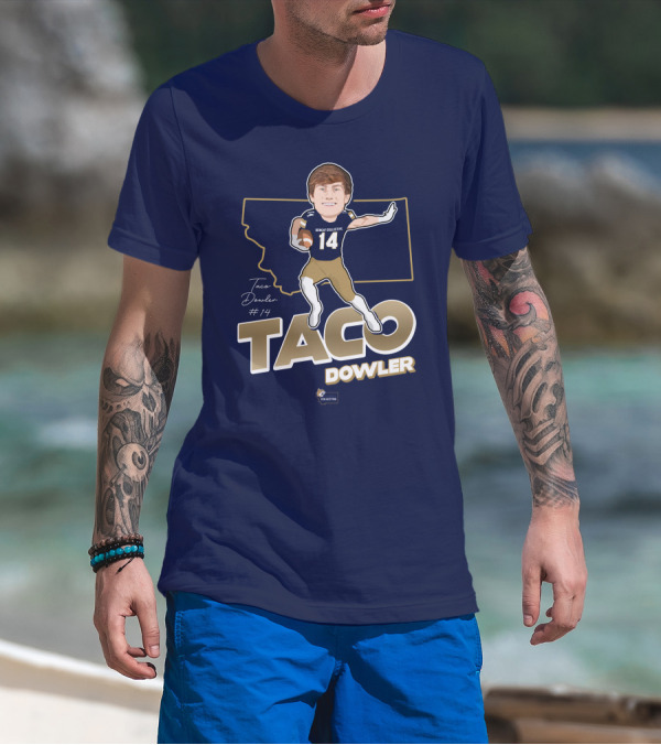 Bobcat Collective Taco Dowler #14 Montana Football T-Shirt