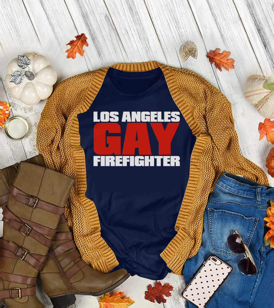 Los Angeles Gay Firefighter Pride Emblem T-Shirt