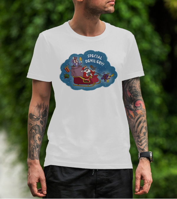 Special Devil-Ery Santa Sleigh With Gifts And Characters T-Shirt