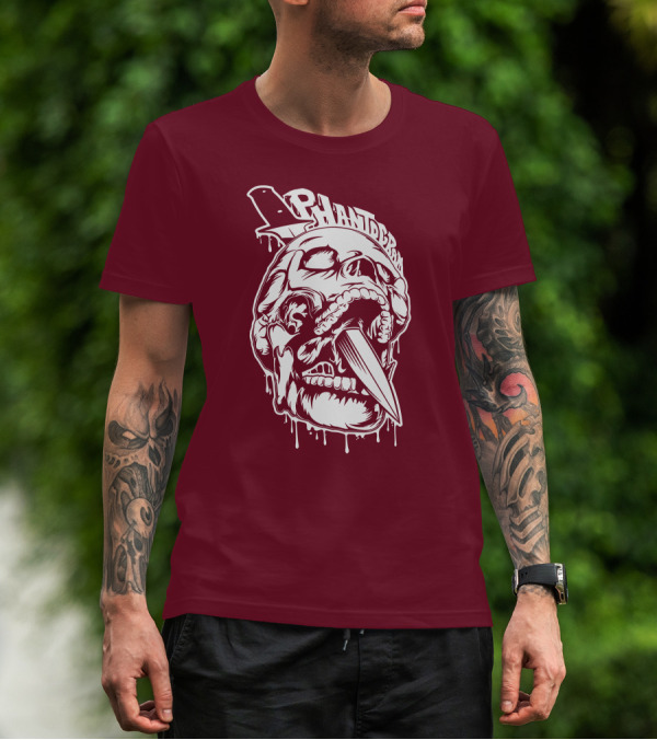 Phantogram Skull With Knife In Mouth T-Shirt