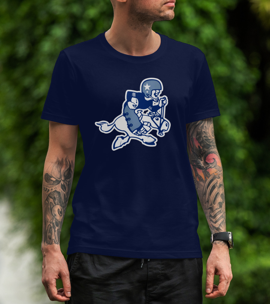Dallas Cowboys Classic Throwback Fleece NFL Vintage Iconic Logo Navy Blue T-Shirt