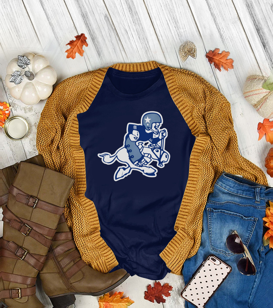 Dallas Cowboys Classic Throwback Fleece NFL Vintage Iconic Logo Navy Blue T-Shirt
