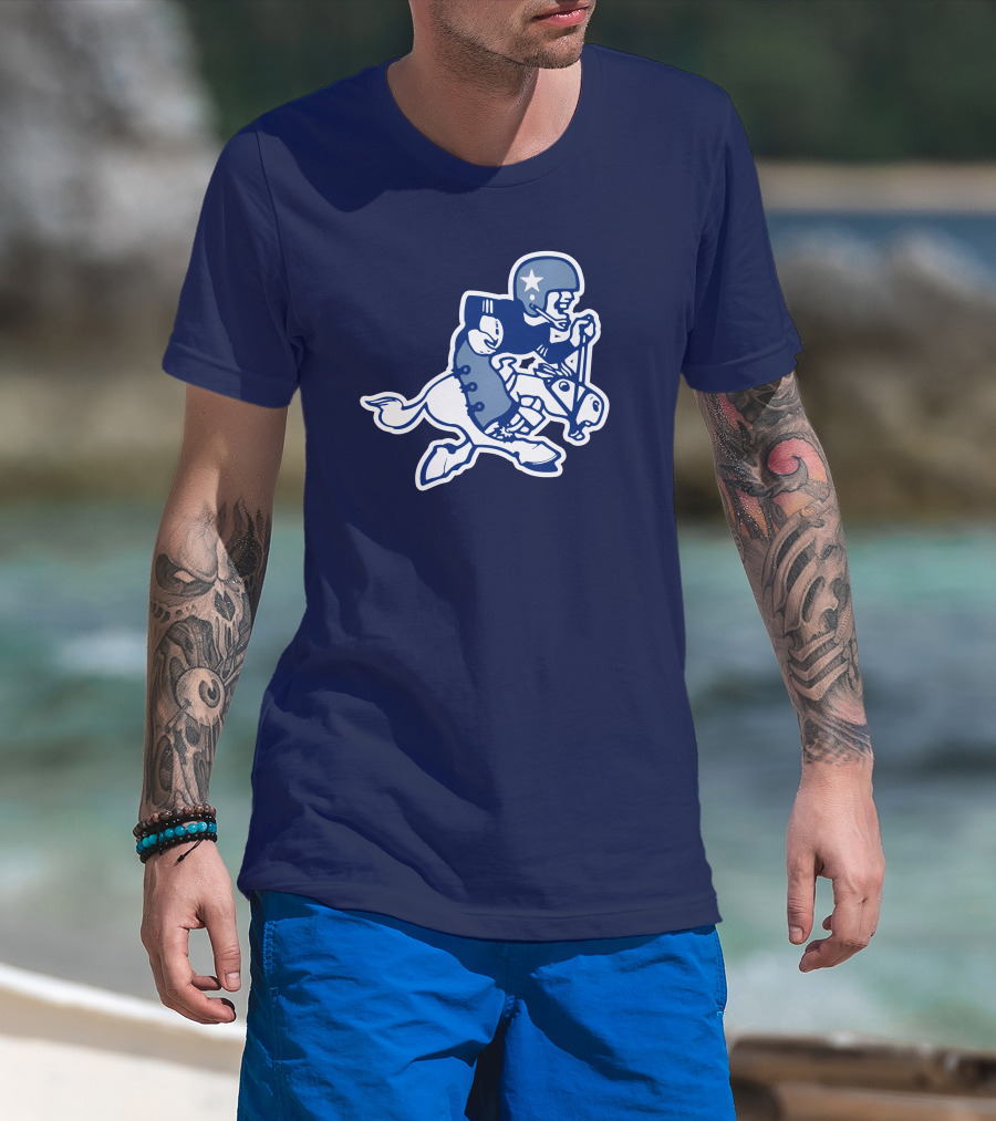 Dallas Cowboys Classic Throwback Fleece NFL Vintage Iconic Logo Navy Blue T-Shirt