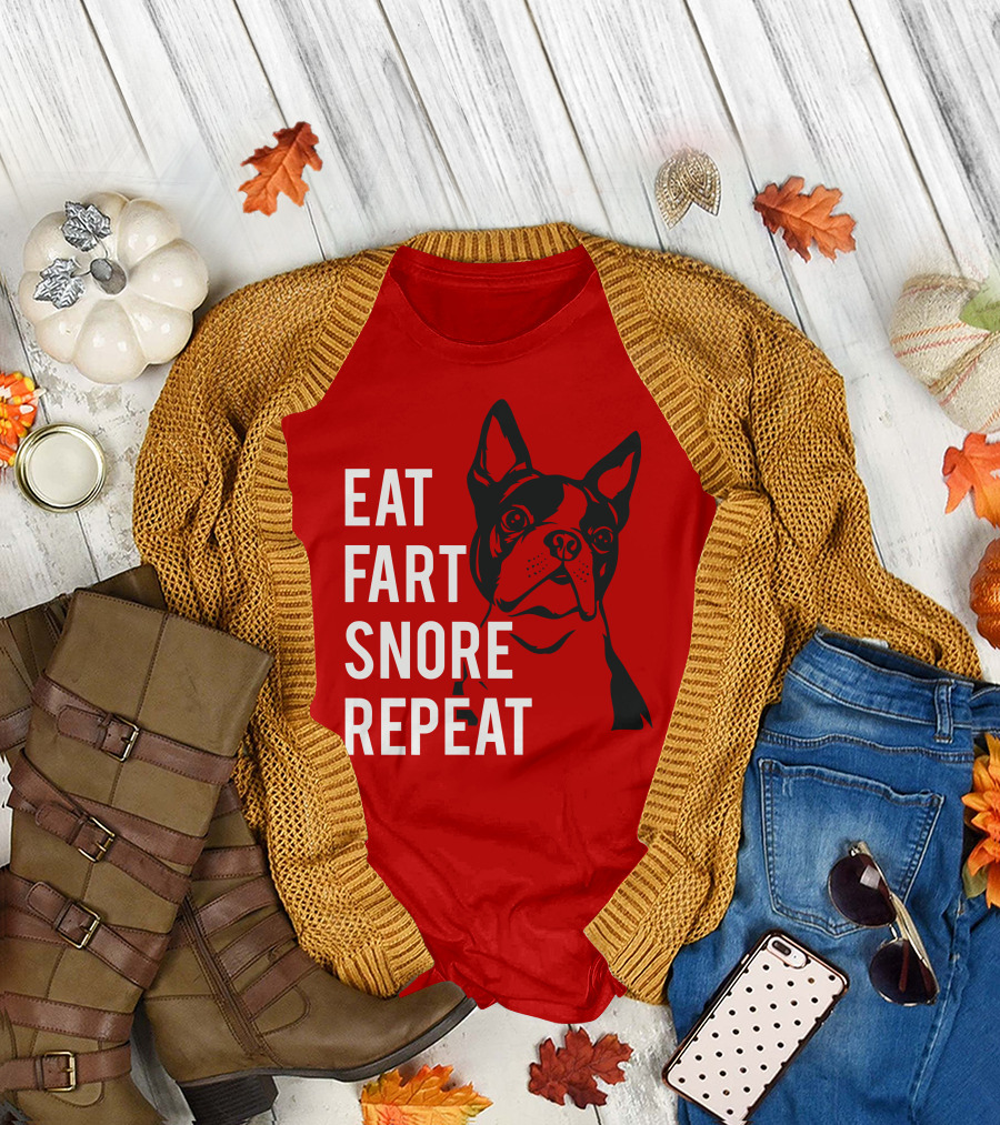 EAT FART SNORE REPEAT Bulldog T-Shirt