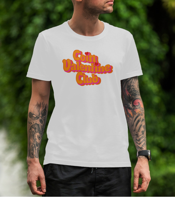 Coin Valentine Club Retro Style With Heart Accents T-Shirt