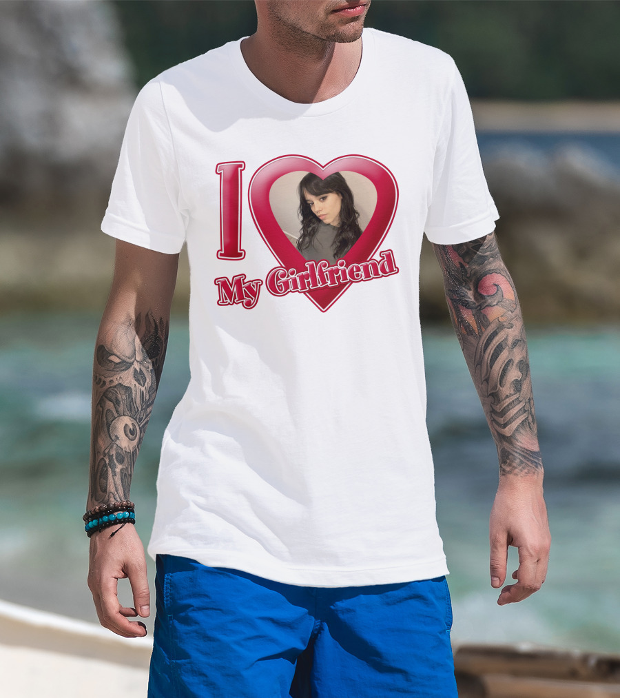 I Love My Girlfriend Jenna Ortega Heart Photo T-Shirt