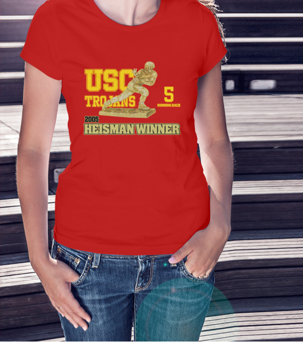 USC Trojans 5 Running Back 2005 Heisman Winner Football Achievement T-Shirt