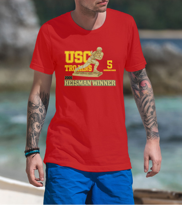 USC Trojans 5 Running Back 2005 Heisman Winner Football Achievement T-Shirt